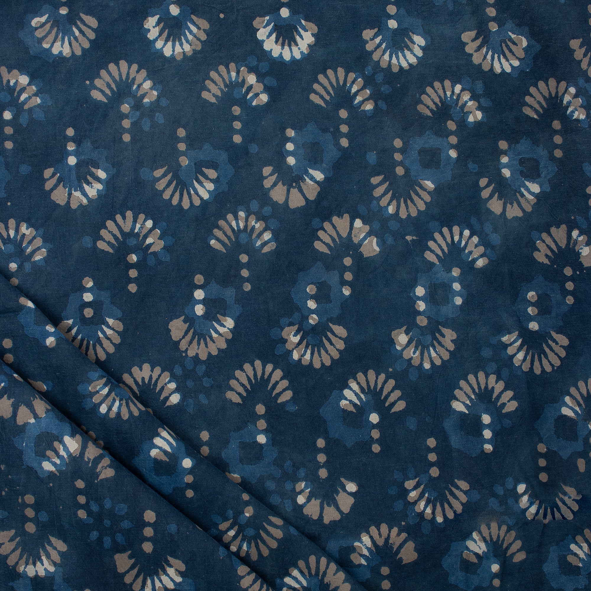 Natural Handmade Printed Indigo Fabric