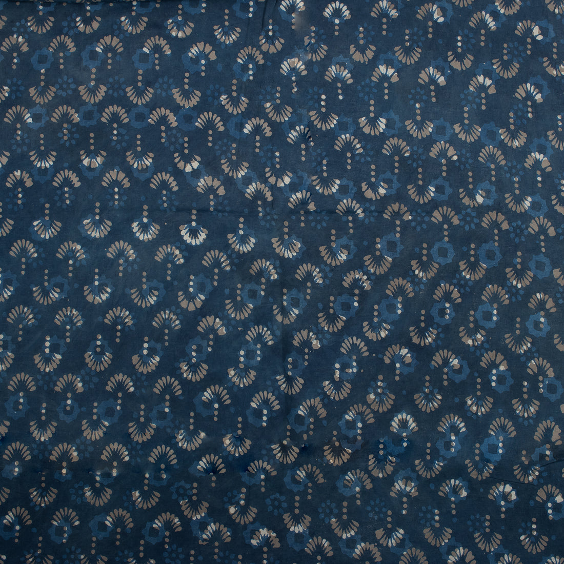 Natural Handmade Printed Indigo Fabric