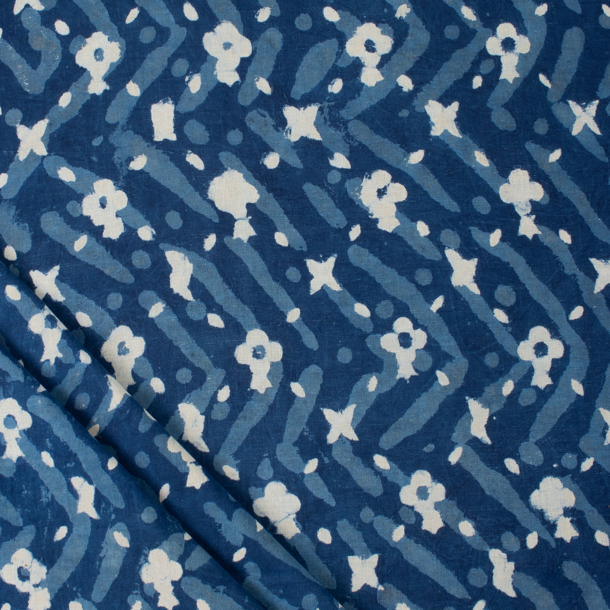 Handmade Wave Printed Cotton Fabric