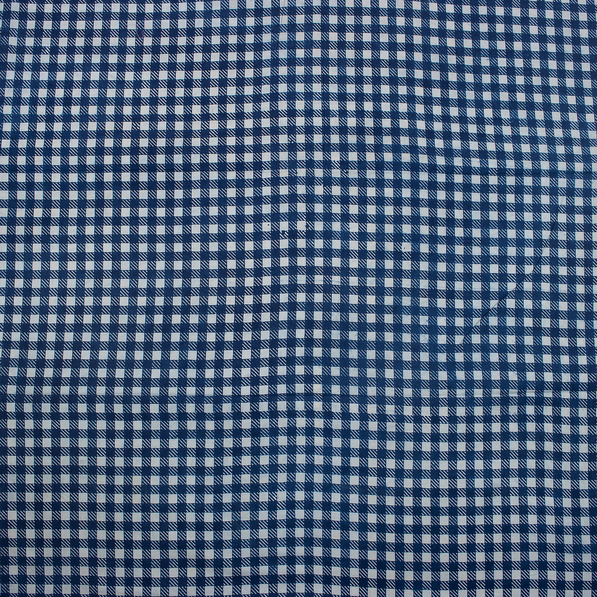 Geometrical Cotton Block Print Indigo Fabric