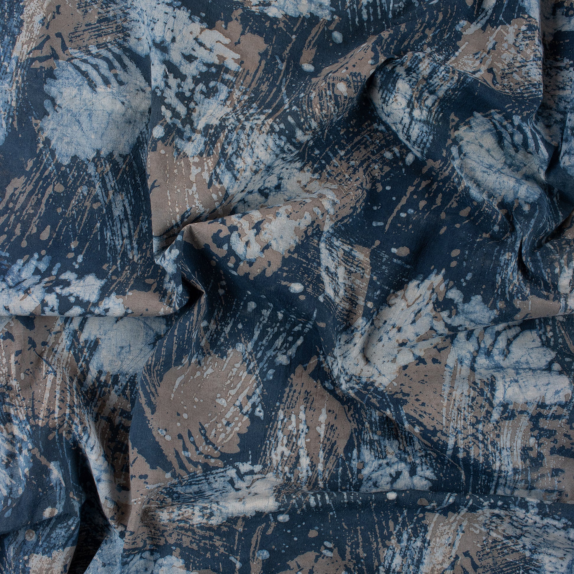 Hand Block Indigo Cotton Fabric