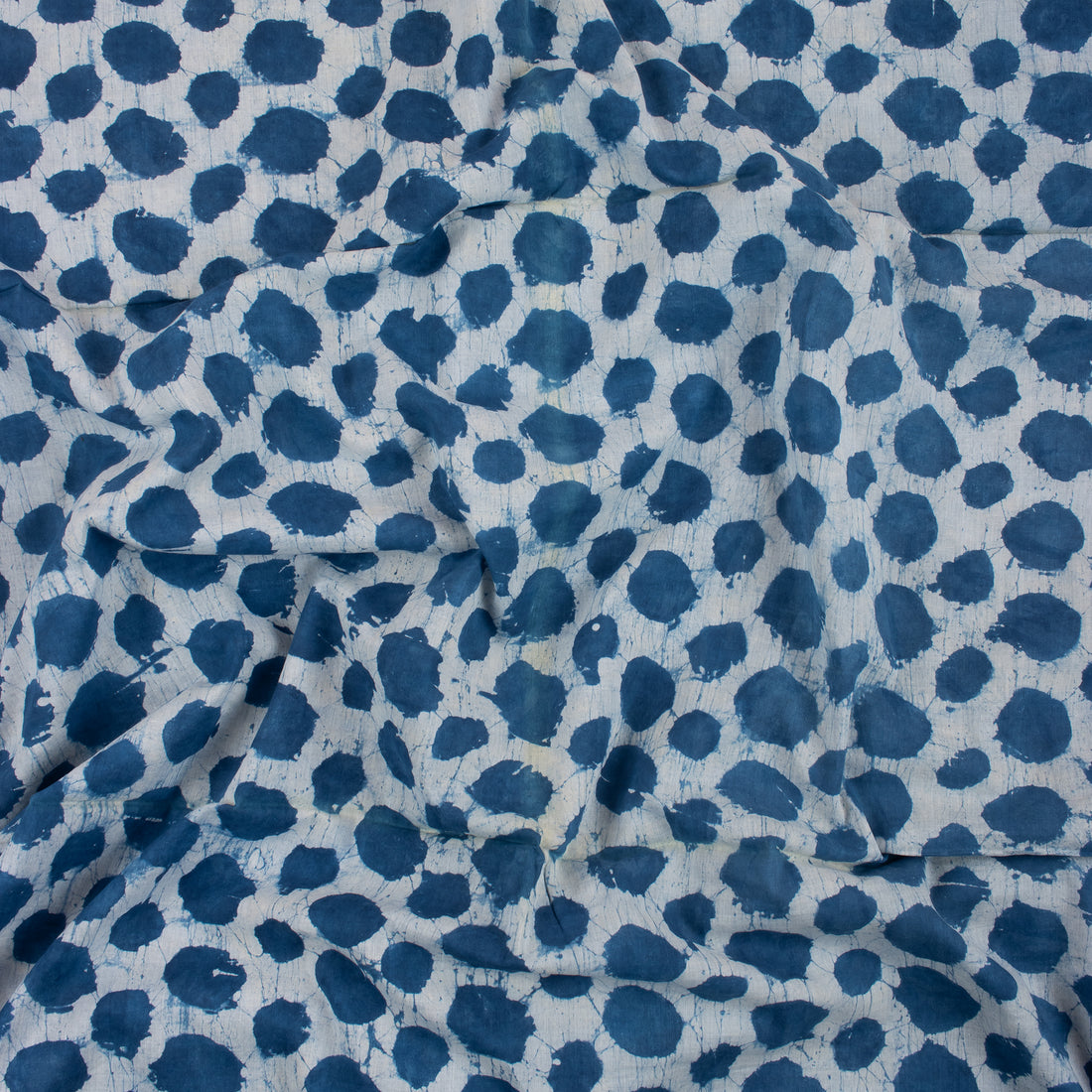 Handmade Natural Dyed Printed Indigo Cotton Fabric