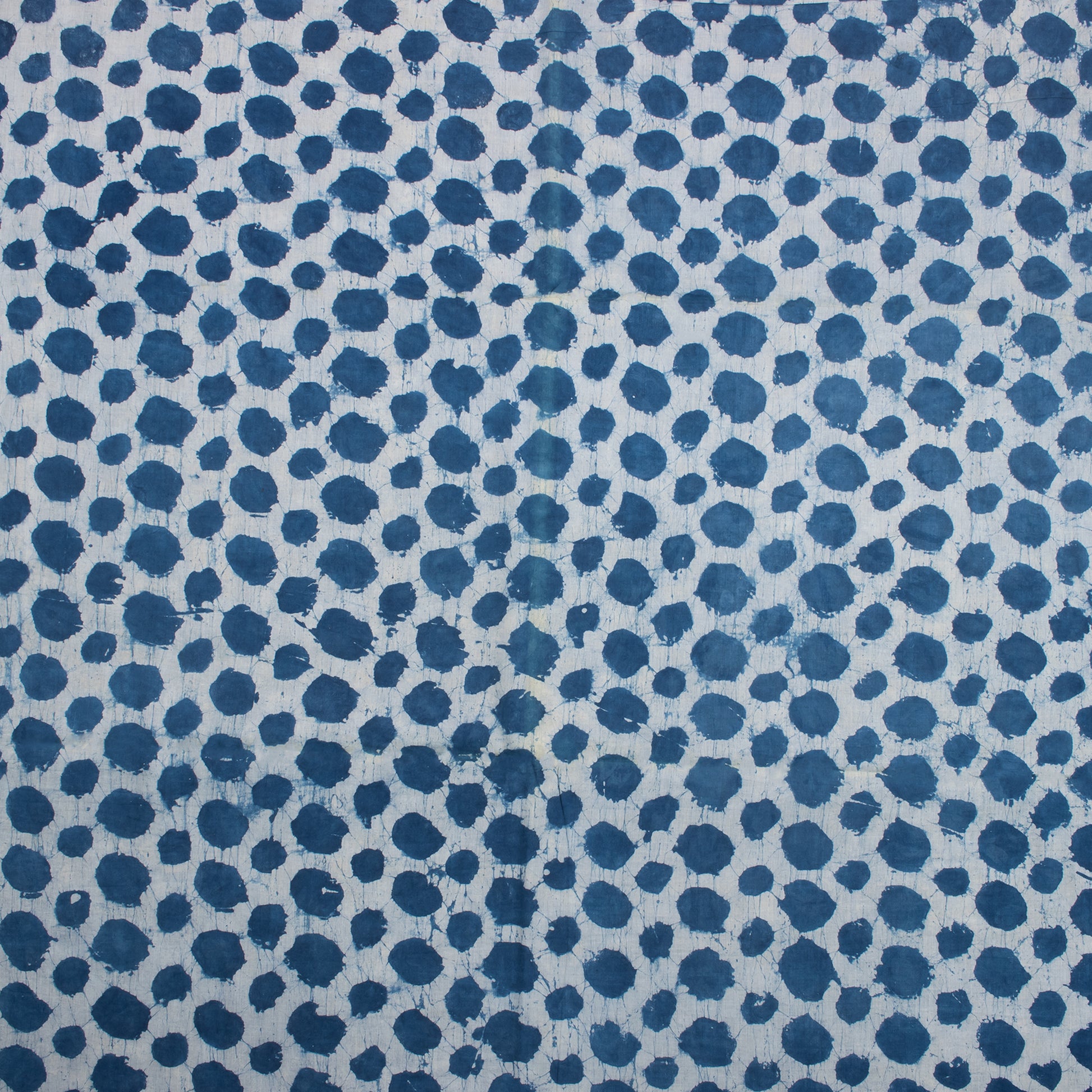 Handmade Natural Dyed Printed Indigo Cotton Fabric