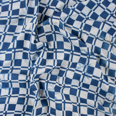 Organic Cotton Indigo Print Fabric