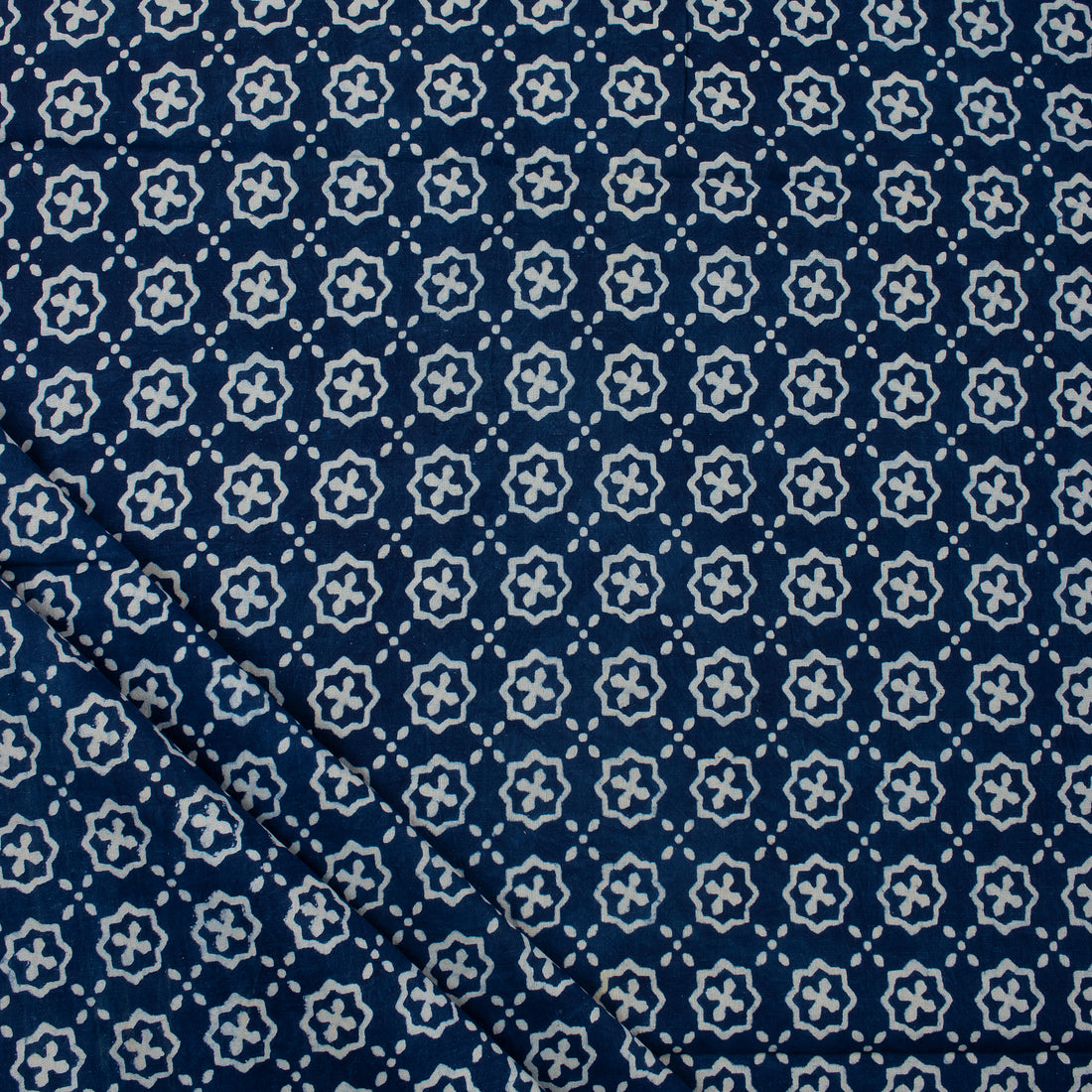 Rangoli Printed Indigo Cotton Fabric