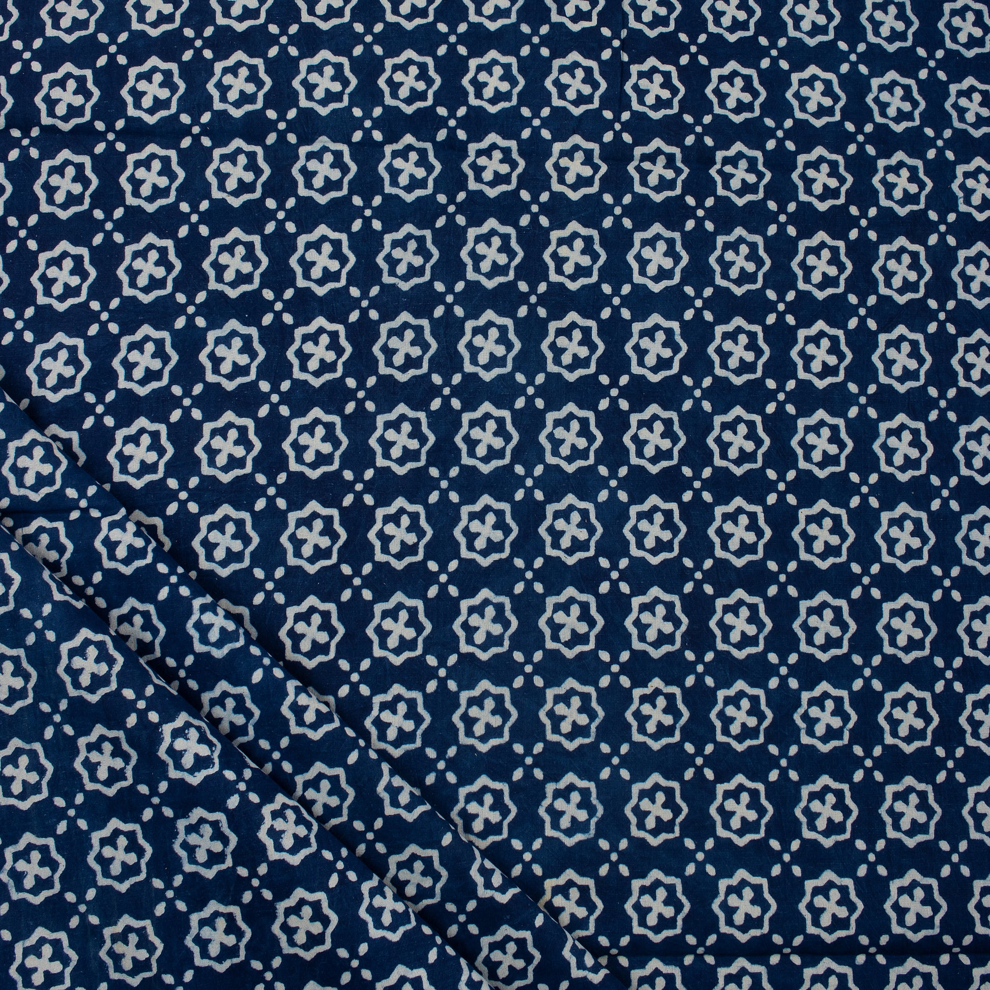 Rangoli Printed Indigo Cotton Fabric