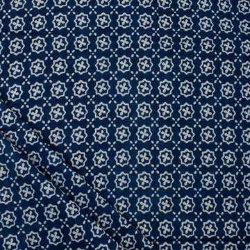 Rangoli Printed Indigo Cotton Fabric