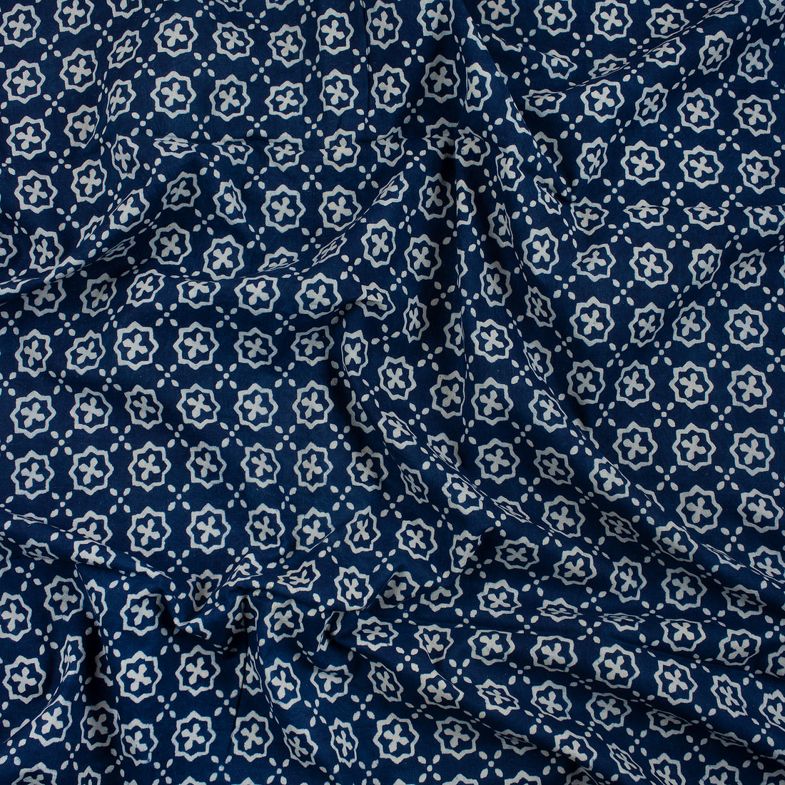 Rangoli Printed Indigo Cotton Fabric