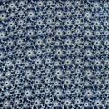 Block Floral Printed Indigo Blue Cotton Fabric