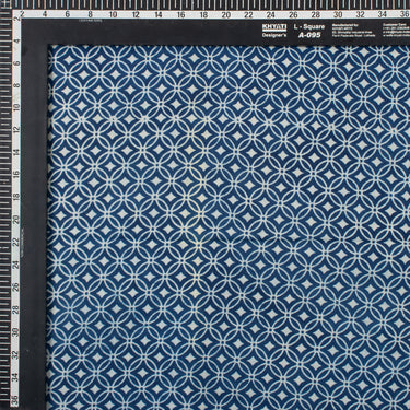 Hand Block Printed Indigo Blue Cotton Fabric