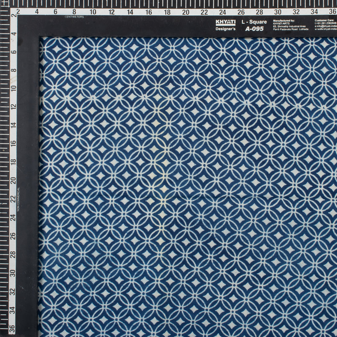 Hand Block Printed Indigo Blue Cotton Fabric