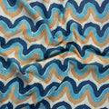 Hand Block Wave Indigo Block Print Fabric