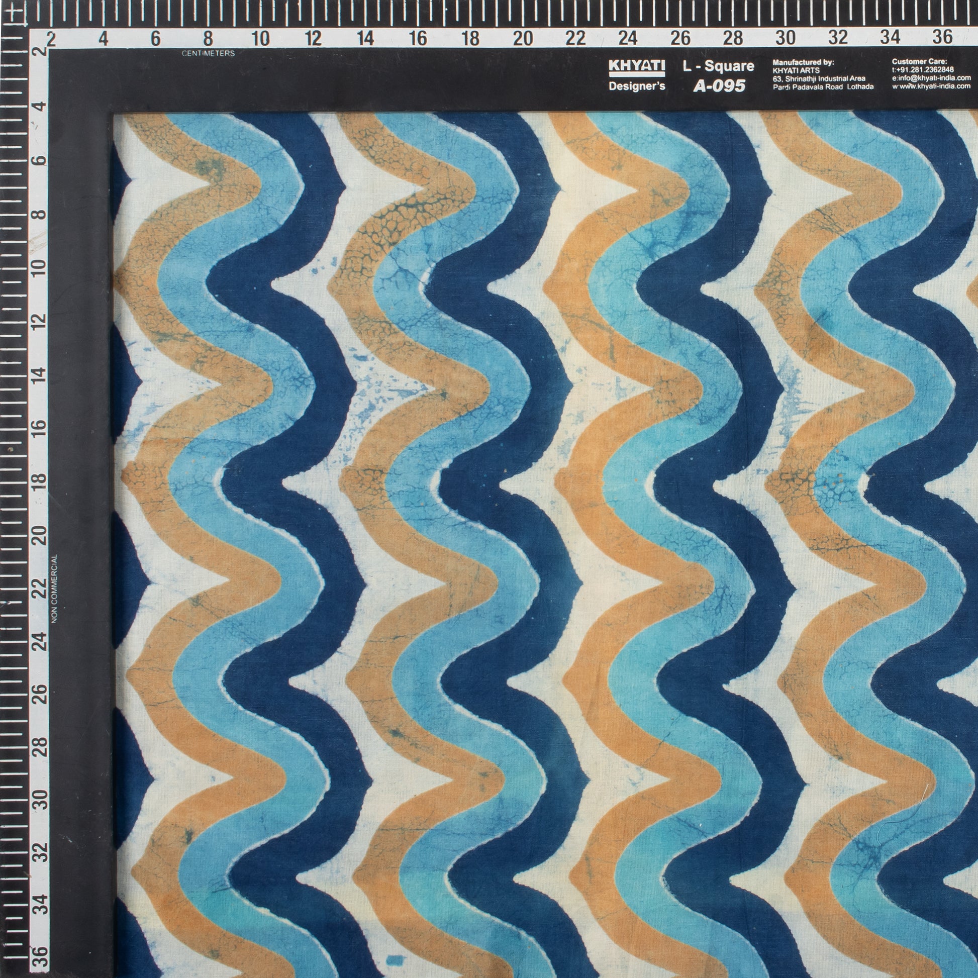 Hand Block Wave Indigo Block Print Fabric