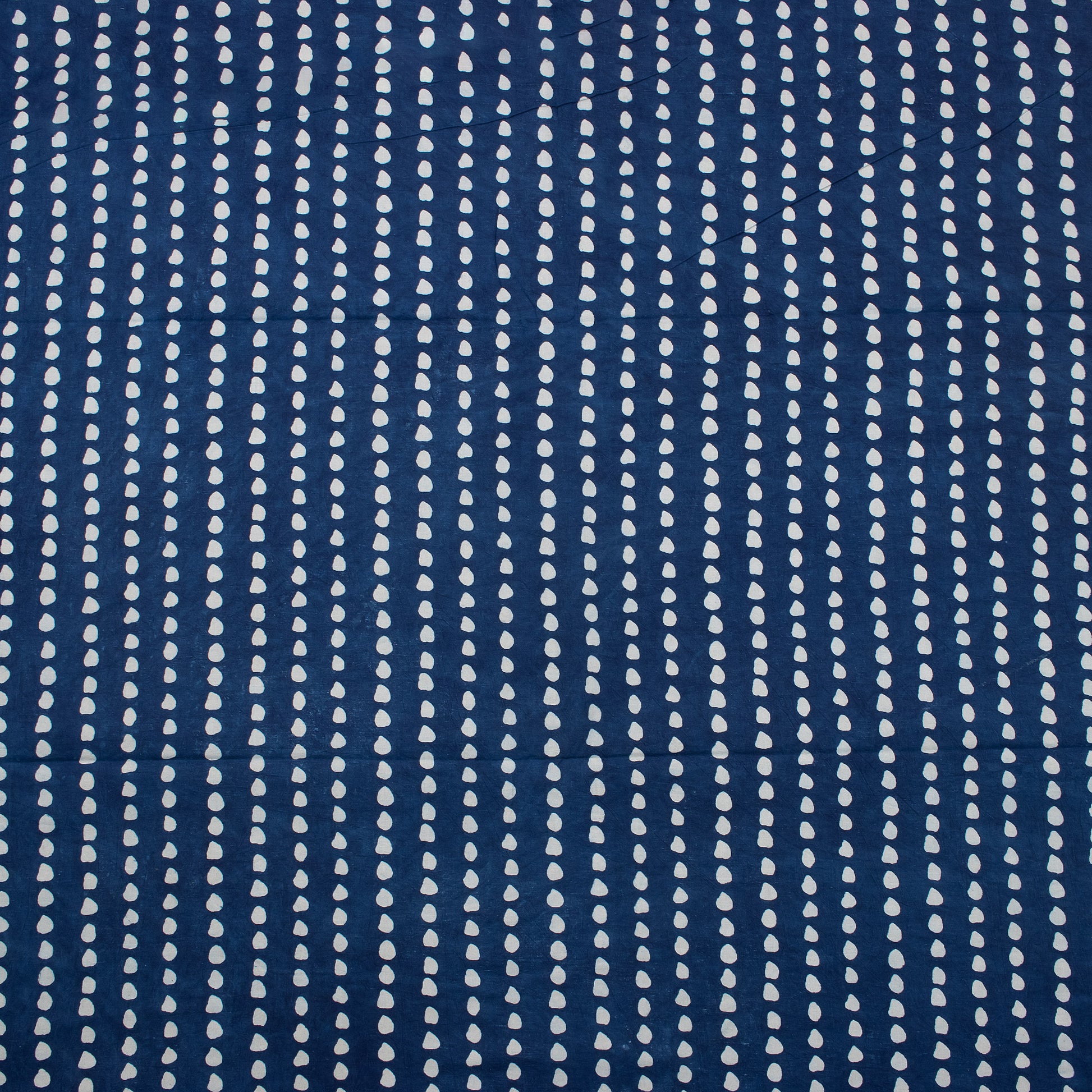 Hand Block Dots Printed Indigo Print Fabric