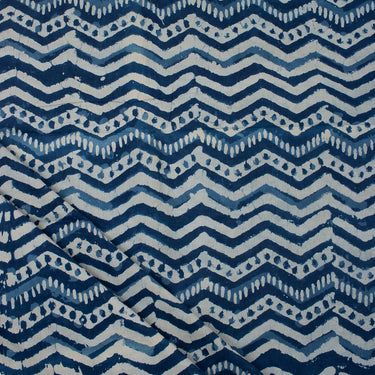 Hand Block Wave Printed Cotton Fabric