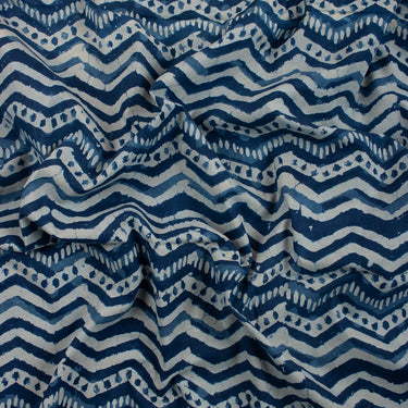 Hand Block Wave Printed Cotton Fabric