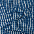 Hand Block Striped Indigo Cotton Fabric Online