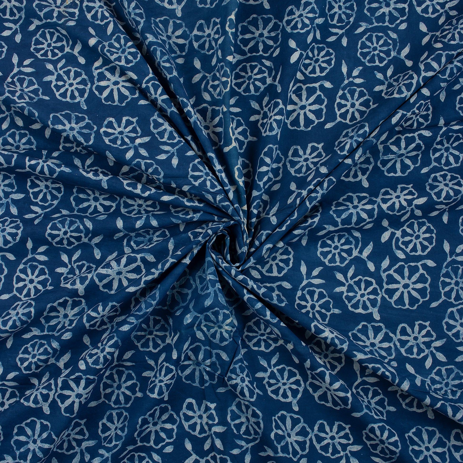 Top Hand Block Indigo Cotton Fabric