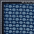 Elephant Printed Natural Indigo Fabric