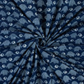 Elephant Printed Natural Indigo Fabric