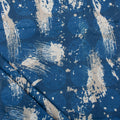 Soft Indigo Hand Block Abstract Printed Fabric