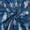 Soft Indigo Hand Block Abstract Printed Fabric