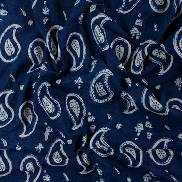Cotton Indigo Blue Hand Block Print Fabric