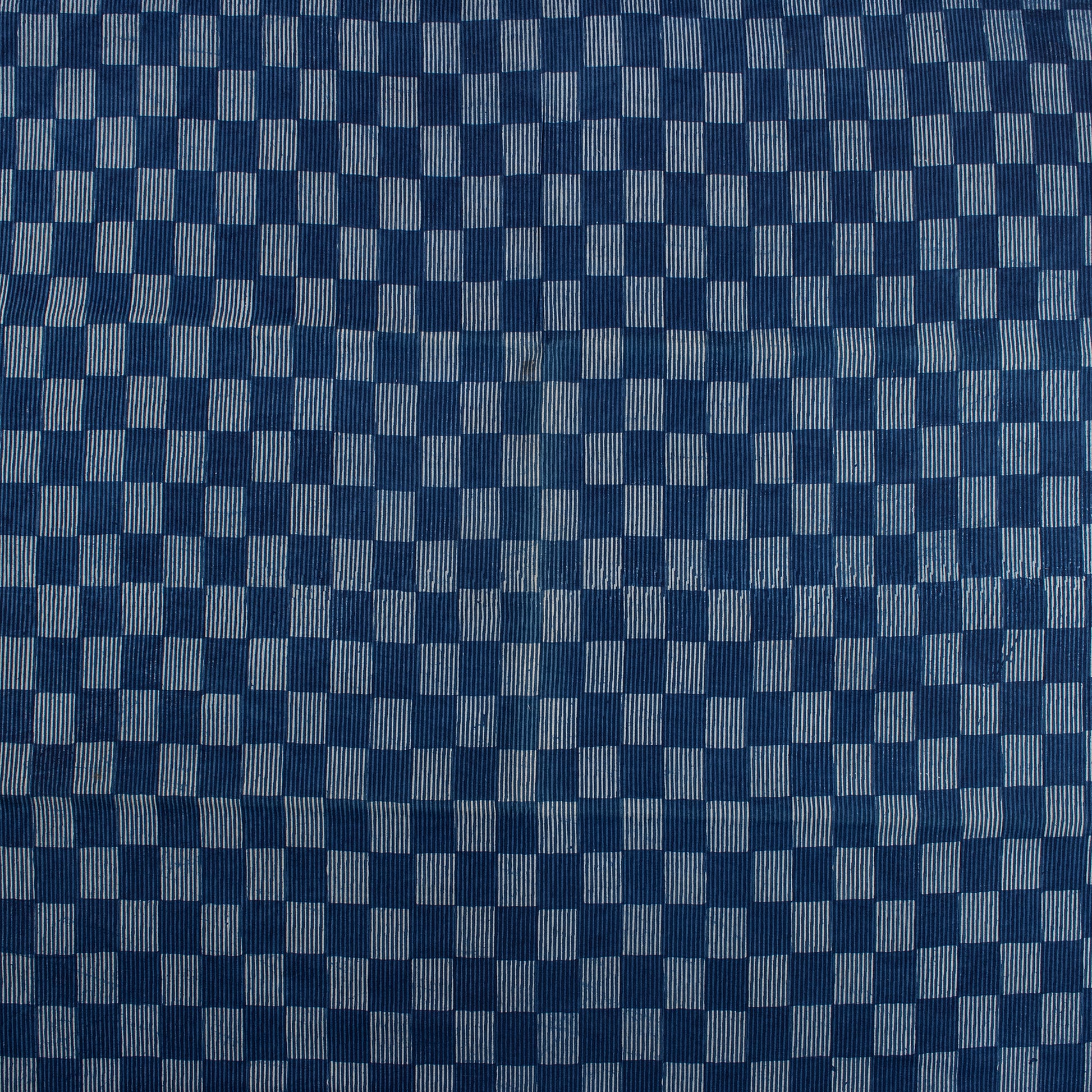 Hand Block Geometrical Indigo Printed Cotton Fabric 