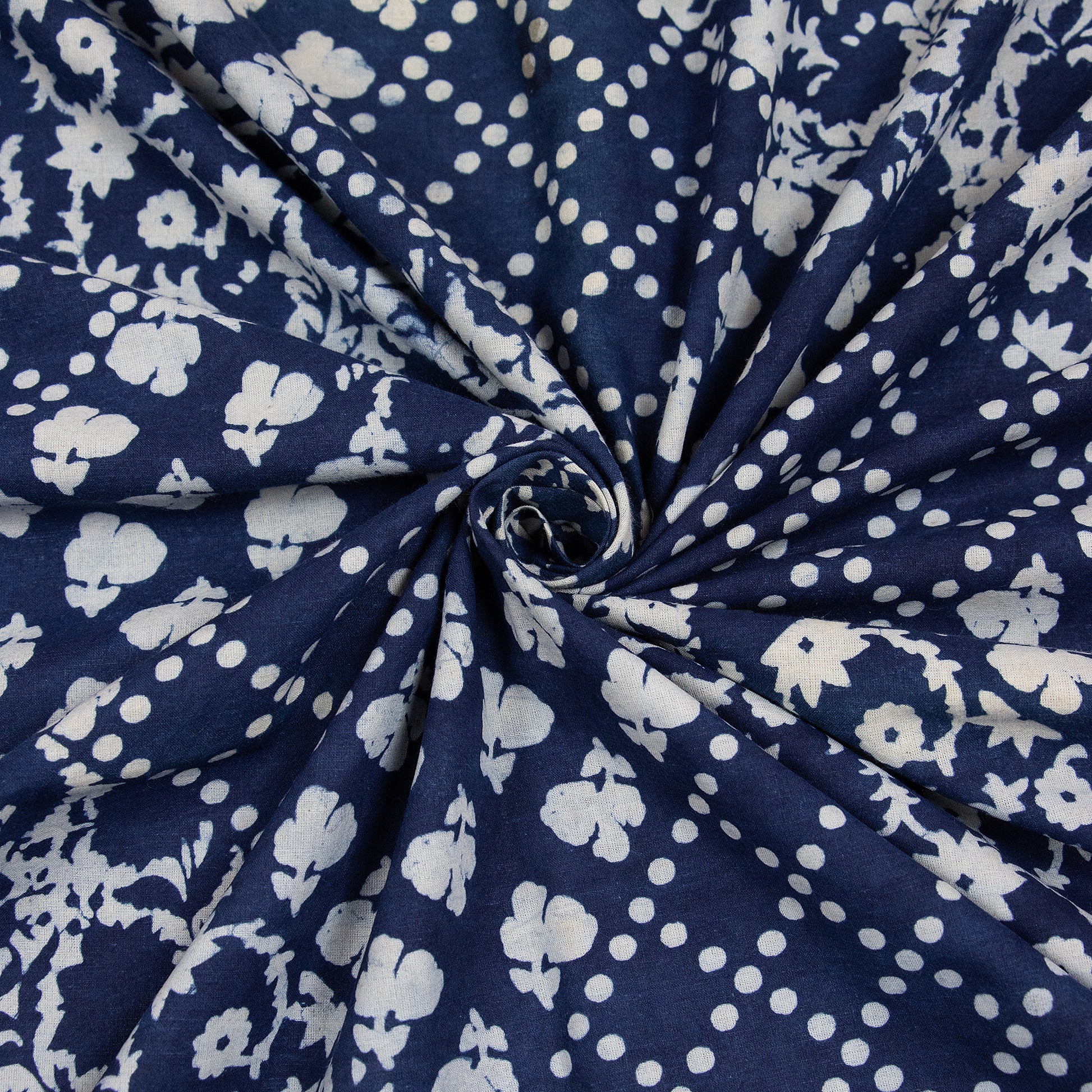 Hand Block Print Soft Cotton Indigo Blue Dye Fabric Online