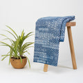 Geometrical Hand Block Printed Indigo & Cotton Fabric Online