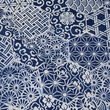 Geometrical Printed Soft Cotton Indigo Print Fabric Online