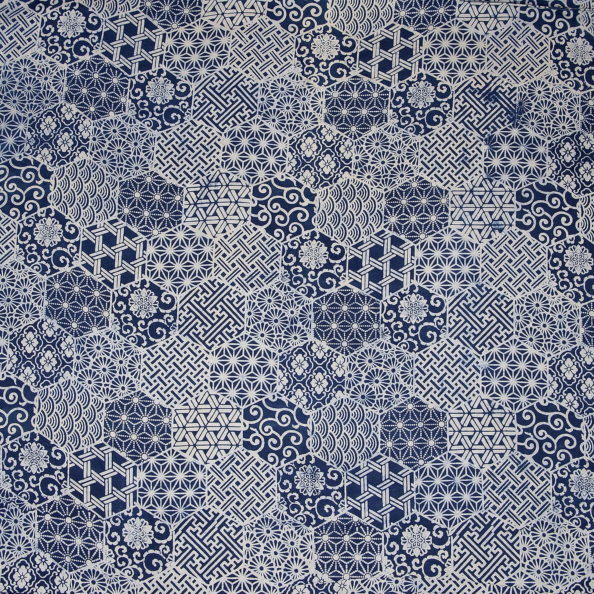 Geometrical Printed Soft Cotton Indigo Print Fabric Online