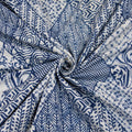 Ikat Block Printed Soft Indigo Cotton Fabric Online