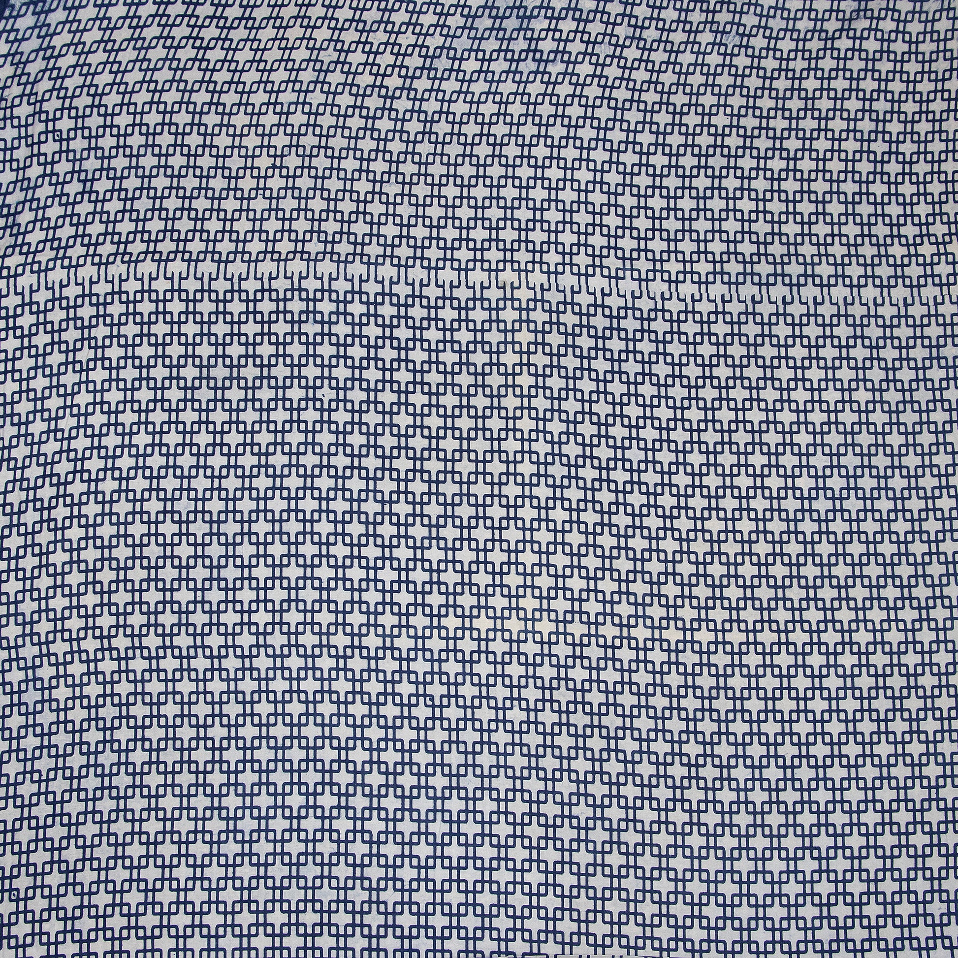 Geometrical Block Soft Cotton Indigo Print Fabric Online