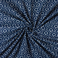 Pure Indigo Floral Cotton Block Print Fabric