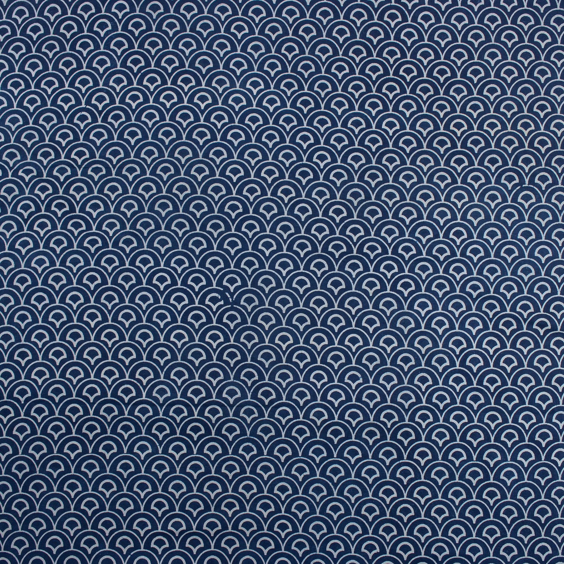 Pure Indigo Floral Cotton Block Print Fabric