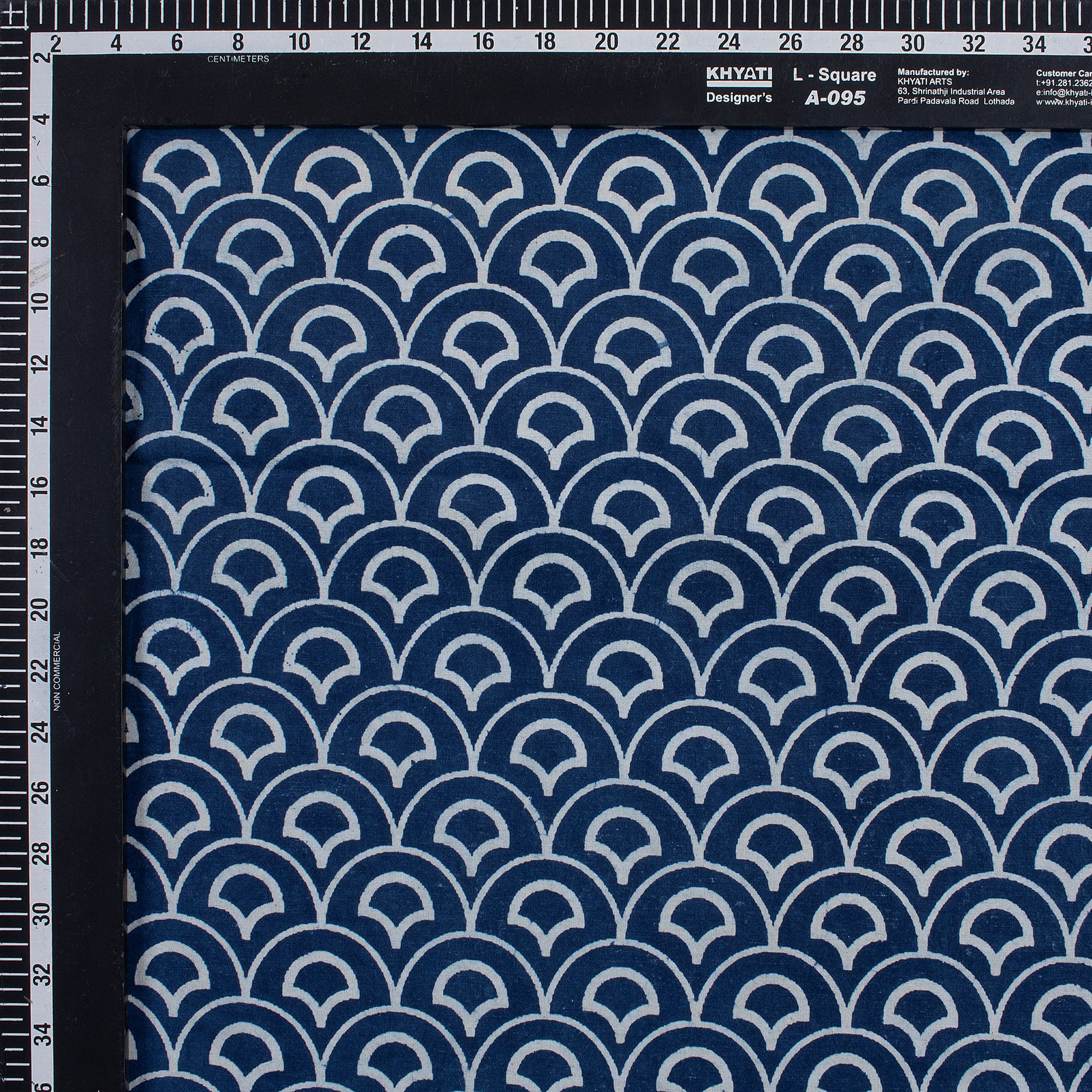 Pure Indigo Floral Cotton Block Print Fabric