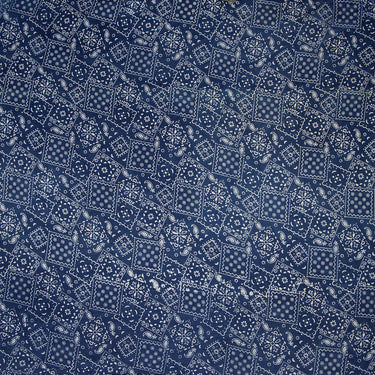 Geometrical Hand Block Printed Pure Cotton Indigo Fabric