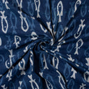 Fish Print Indigo Fabric