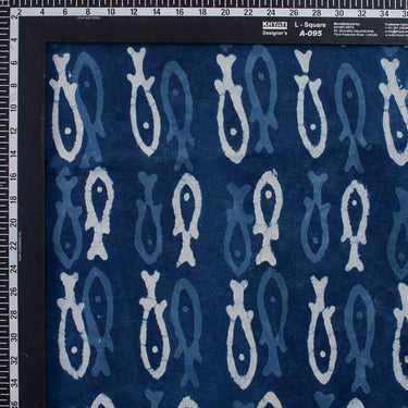 Fish Print Indigo Fabric