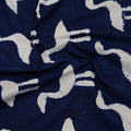 Bird Printed Indigo Cotton Fabric