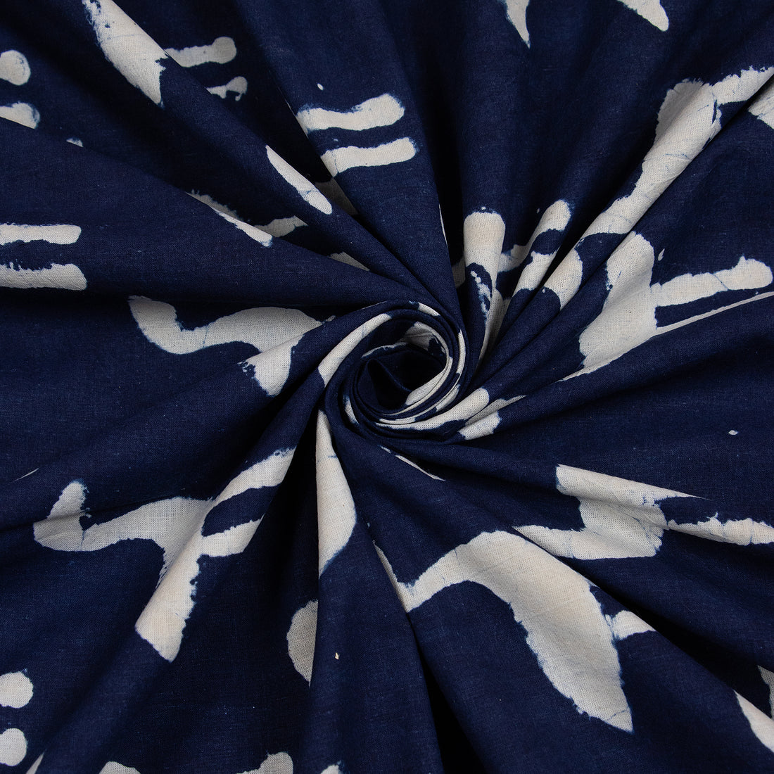 Bird Printed Indigo Cotton Fabric
