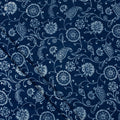 Indigo Cotton Block Print Fabric