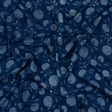 Indigo Floral Cotton Fabric