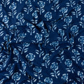 Floral Printed Cotton Indigo Fabric Material