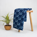 Floral Printed Cotton Indigo Fabric Material