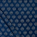 Floral Block Printed Soft Indigo Blue Color Ikat Cotton Fabric Online