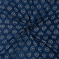 Floral Block Printed Soft Indigo Blue Color Ikat Cotton Fabric Online