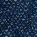 Floral Block Printed Soft Indigo Blue Color Ikat Cotton Fabric Online