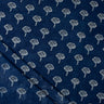 Floral Block Printed Pure Indigo Blue Cotton Fabric Online